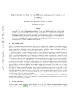 Symbolically Solving Partial Differential Equations using Deep Learning