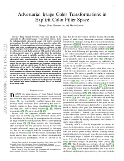Adversarial Image Color Transformations in Explicit Color Filter Space