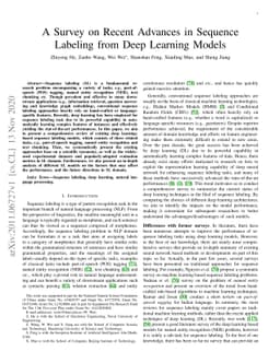A Survey on Recent Advances in Sequence Labeling from Deep Learning
  Models