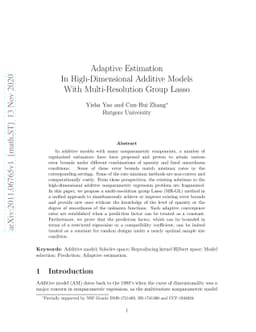 Adaptive Estimation In High-Dimensional Additive Models With
  Multi-Resolution Group Lasso