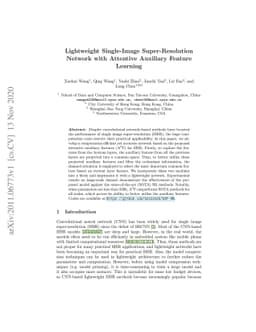 Lightweight Single-Image Super-Resolution Network with Attentive
  Auxiliary Feature Learning