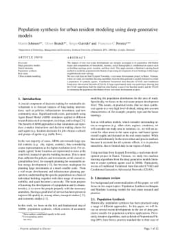 Population synthesis for urban resident modeling using deep generative
  models
