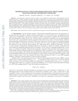 Determinantal Point Processes Implicitly Regularize Semi-parametric
  Regression Problems