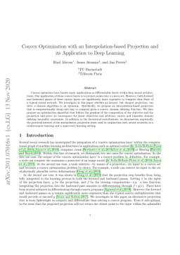 Convex Optimization with an Interpolation-based Projection and its
  Application to Deep Learning