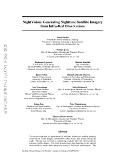 NightVision: Generating Nighttime Satellite Imagery from Infra-Red
  Observations