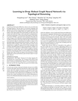 Learning to Drop: Robust Graph Neural Network via Topological Denoising