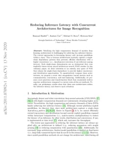 Reducing Inference Latency with Concurrent Architectures for Image
  Recognition