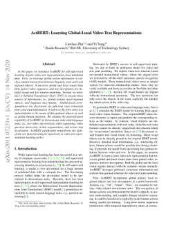 ActBERT: Learning Global-Local Video-Text Representations