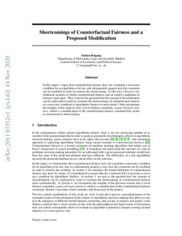 Shortcomings of Counterfactual Fairness and a Proposed Modification