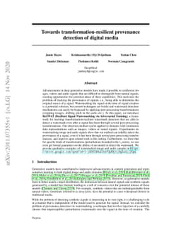 Towards transformation-resilient provenance detection of digital media