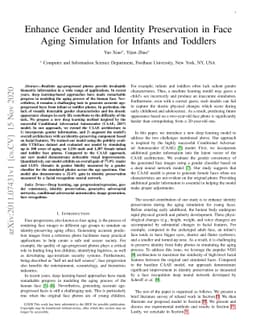 Enhance Gender and Identity Preservation in Face Aging Simulation for
  Infants and Toddlers