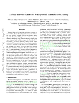 Anomaly Detection in Video via Self-Supervised and Multi-Task Learning