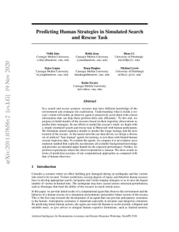 Predicting Human Strategies in Simulated Search and Rescue Task