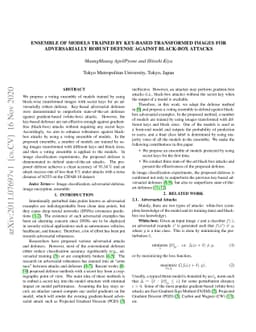 Ensemble of Models Trained by Key-based Transformed Images for
  Adversarially Robust Defense Against Black-box Attacks