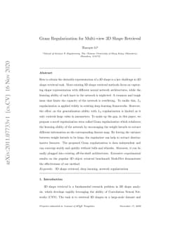 Gram Regularization for Multi-view 3D Shape Retrieval