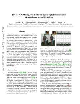 JOLO-GCN: Mining Joint-Centered Light-Weight Information for
  Skeleton-Based Action Recognition