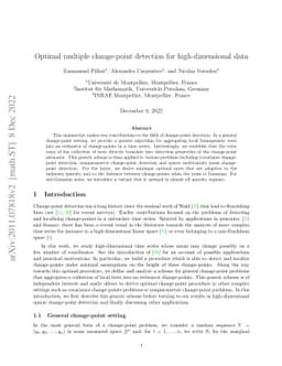 Optimal multiple change-point detection for high-dimensional data