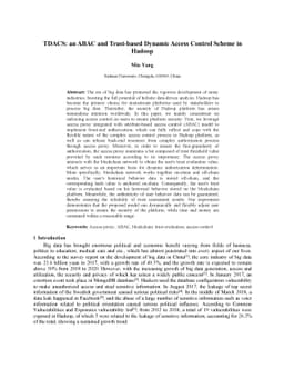TDACS: an ABAC and Trust-based Dynamic Access Control Scheme in Hadoop