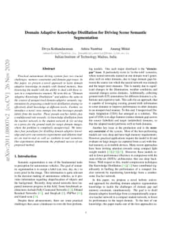 Domain Adaptive Knowledge Distillation for Driving Scene Semantic
  Segmentation