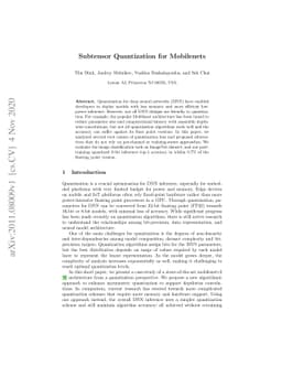 Subtensor Quantization for Mobilenets