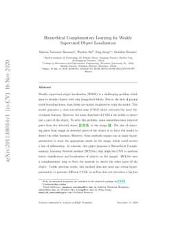 Hierarchical Complementary Learning for Weakly Supervised Object
  Localization