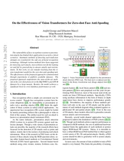 On the Effectiveness of Vision Transformers for Zero-shot Face
  Anti-Spoofing