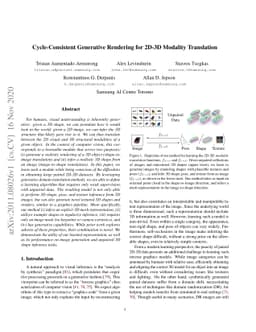 Cycle-Consistent Generative Rendering for 2D-3D Modality Translation