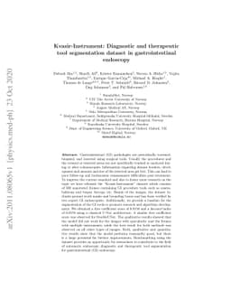 Kvasir-Instrument: Diagnostic and therapeutic tool segmentation dataset
  in gastrointestinal endoscopy