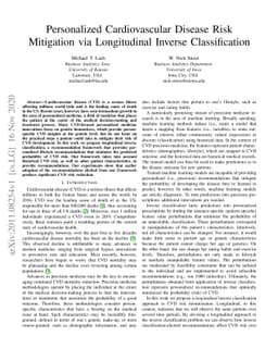 Personalized Cardiovascular Disease Risk Mitigation via Longitudinal
  Inverse Classification