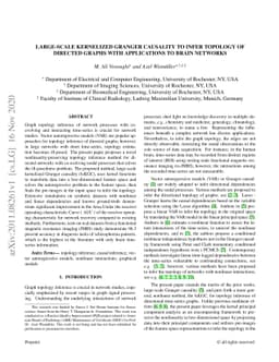Large-scale kernelized GRANGER causality to infer topology of directed
  graphs with applications to brain networks