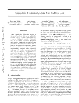 Foundations of Bayesian Learning from Synthetic Data