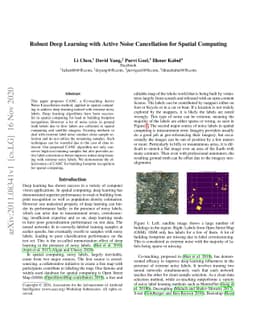Robust Deep Learning with Active Noise Cancellation for Spatial
  Computing