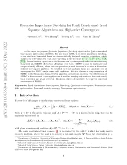 Recursive Importance Sketching for Rank Constrained Least Squares:
  Algorithms and High-order Convergence