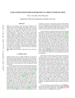 Ultra-Lightweight Speech Separation via Group Communication