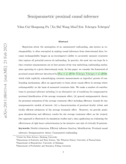 Semiparametric proximal causal inference