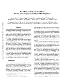 Weak Links in Authentication Chains: A Large-scale Analysis of Email
  Sender Spoofing Attacks
