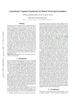 s-Transformer: Segment-Transformer for Robust Neural Speech Synthesis