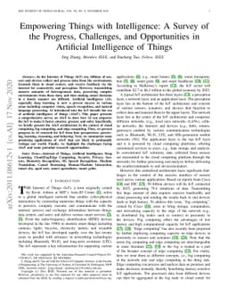 Empowering Things with Intelligence: A Survey of the Progress,
  Challenges, and Opportunities in Artificial Intelligence of Things
