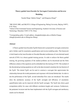 Theory-guided Auto-Encoder for Surrogate Construction and Inverse
  Modeling