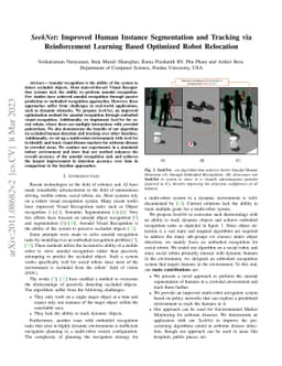 SeekNet: Improved Human Instance Segmentation and Tracking via
  Reinforcement Learning Based Optimized Robot Relocation