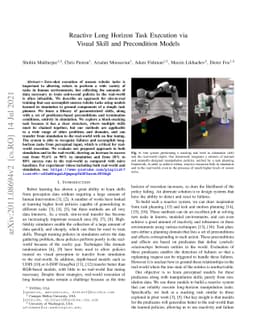 Reactive Long Horizon Task Execution via Visual Skill and Precondition
  Models
