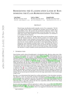 Redesigning the classification layer by randomizing the class
  representation vectors