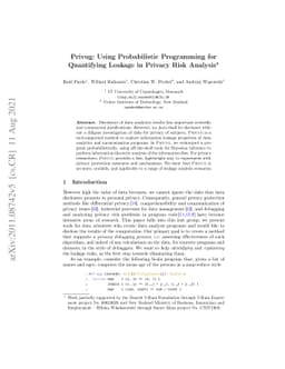 Privug: Using Probabilistic Programming for Quantifying Leakage in
  Privacy Risk Analysis