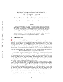 Avoiding Tampering Incentives in Deep RL via Decoupled Approval