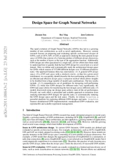 Design Space for Graph Neural Networks