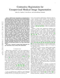 Contrastive Registration for Unsupervised Medical Image Segmentation
