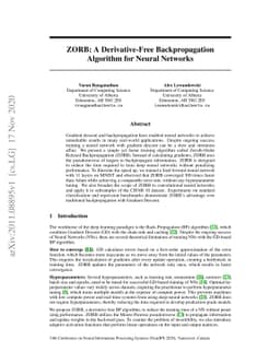 ZORB: A Derivative-Free Backpropagation Algorithm for Neural Networks