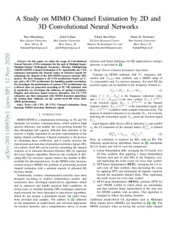 A Study on MIMO Channel Estimation by 2D and 3D Convolutional Neural
  Networks