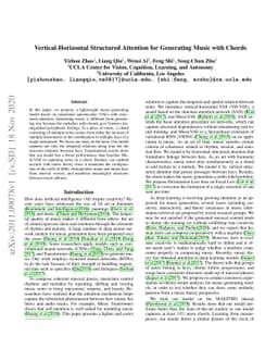 Vertical-Horizontal Structured Attention for Generating Music with
  Chords