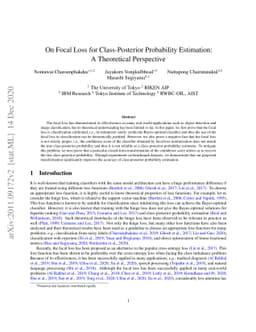 On Focal Loss for Class-Posterior Probability Estimation: A Theoretical
  Perspective